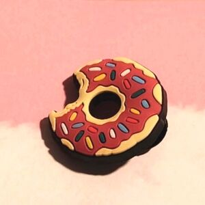 3/$10 Strawberry Donut Croc Charm ✨ Bitten Sweet Treat Food Accent